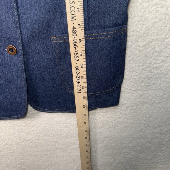 Vintage 80's Denim Blazer Jacket Women's Small Union Made Modest Cottage - Picture 7 of 7